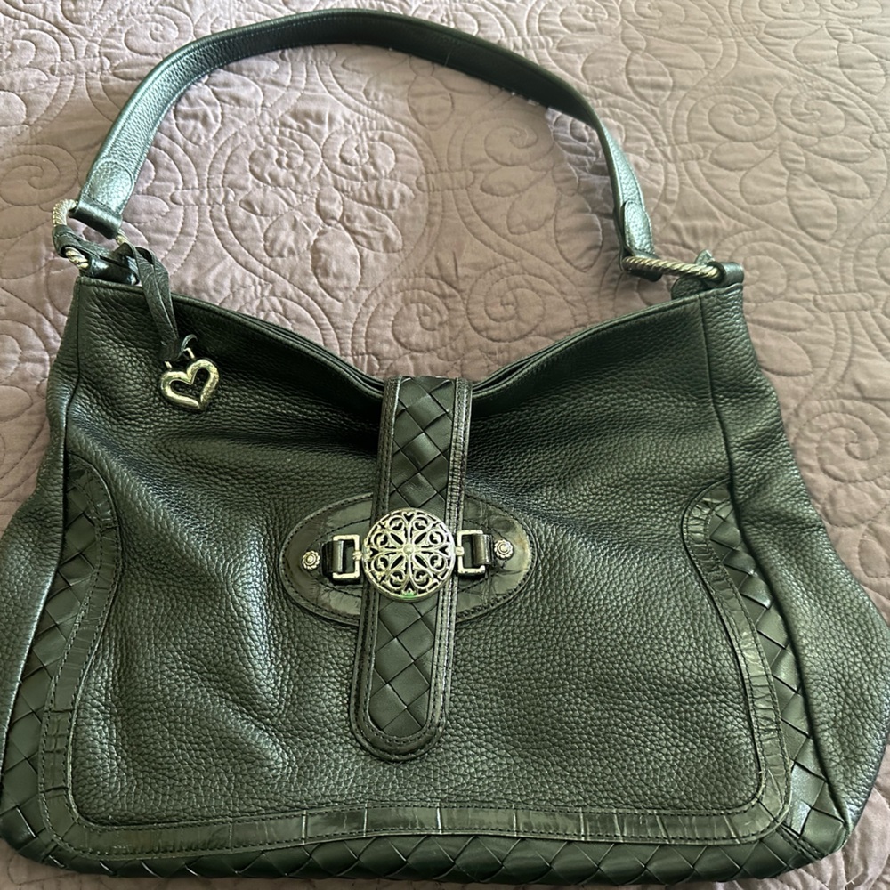 Brighton Black Hobo Bag with Gold Hardware